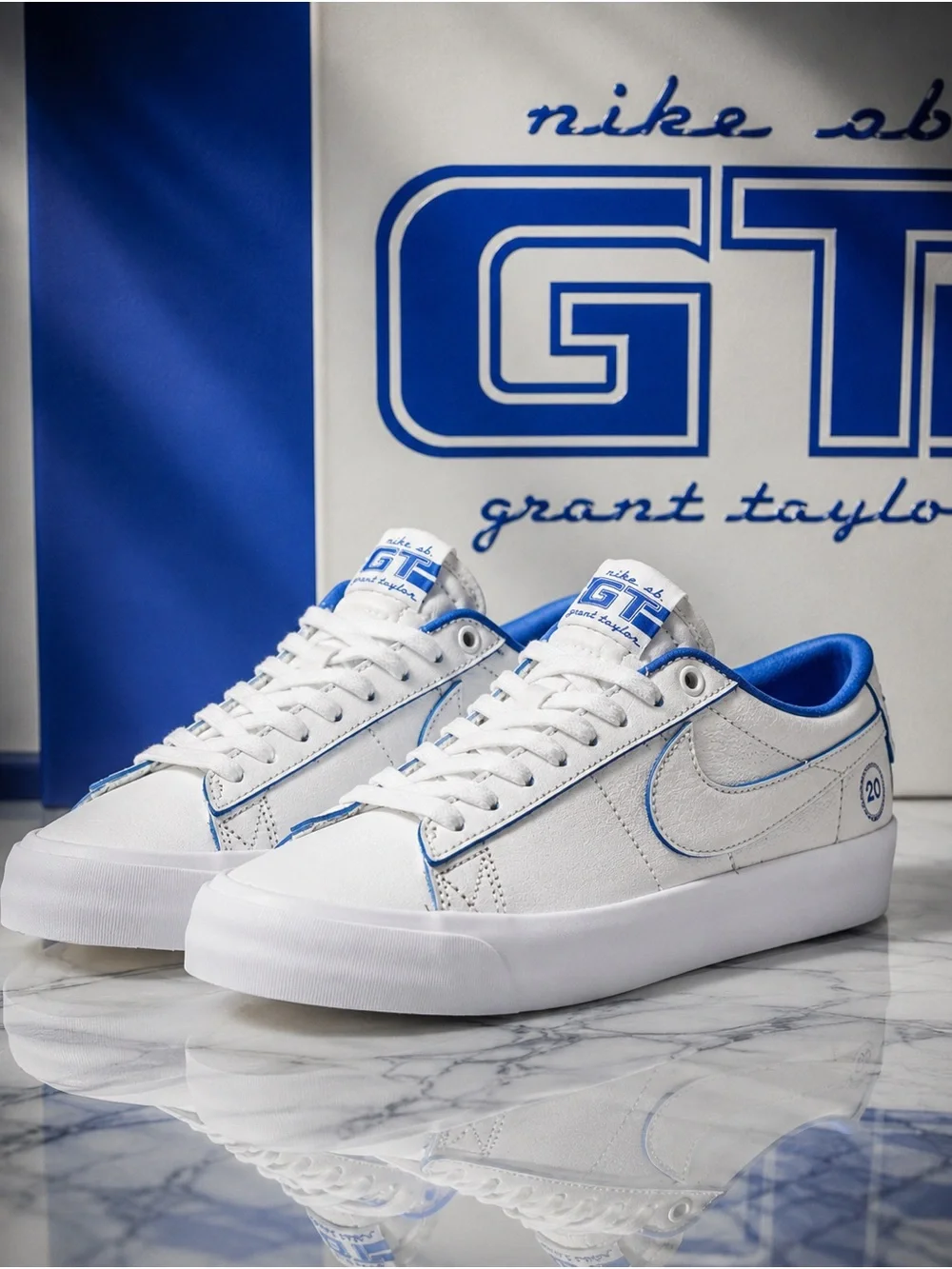 Nike GT Low Skate Sneakers in White and Blue Sz 8